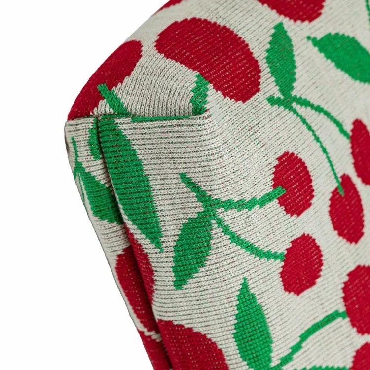 Torba żakardowa na ramię, beżowa wisienki Regnis